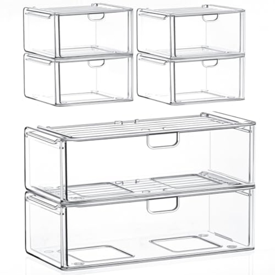 Beauty Makeup Vanity Set - Acrylic Storage Drawers Set of 6