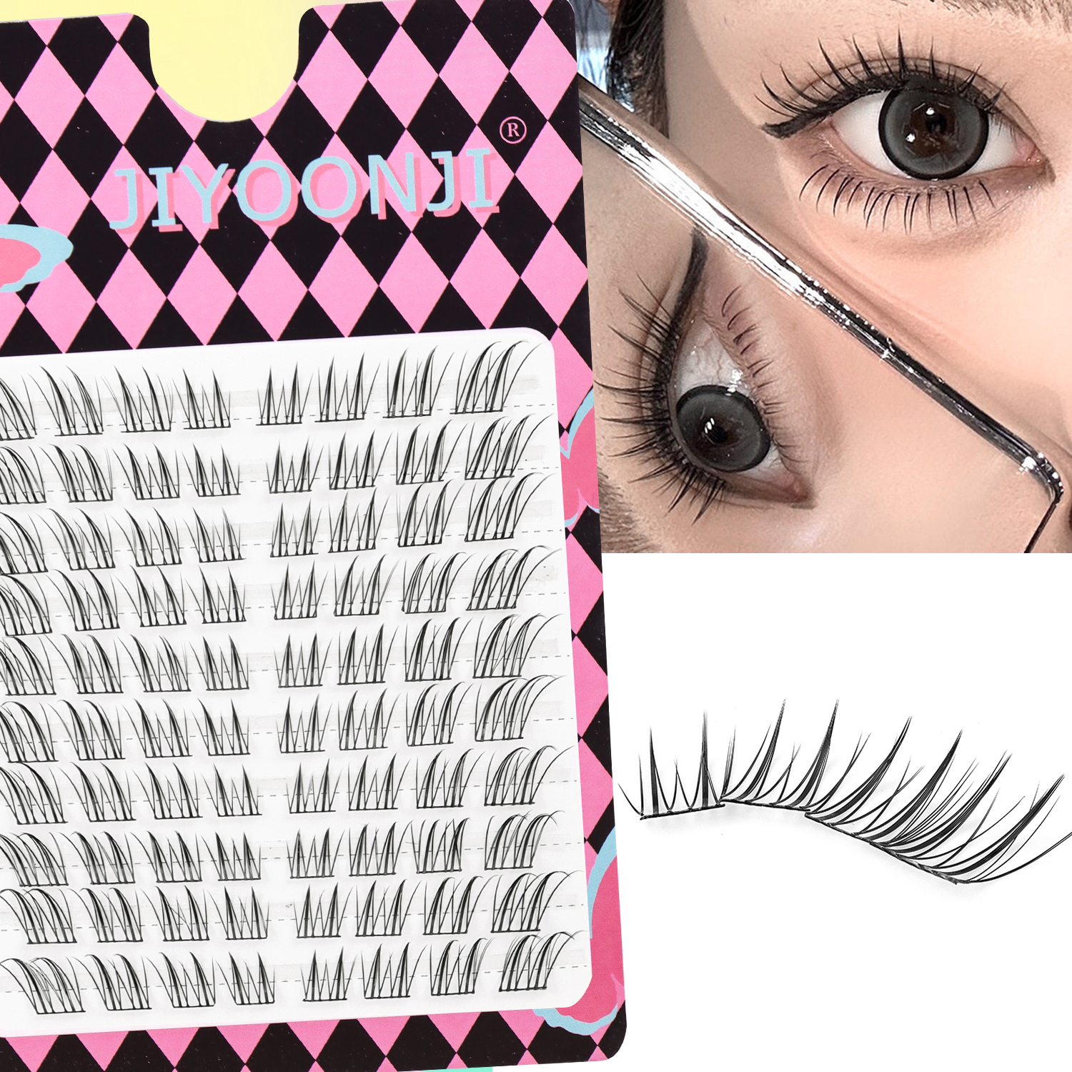 False Eyelashes Natural - 80 Clusters of Fox-Style False Eyelashes,