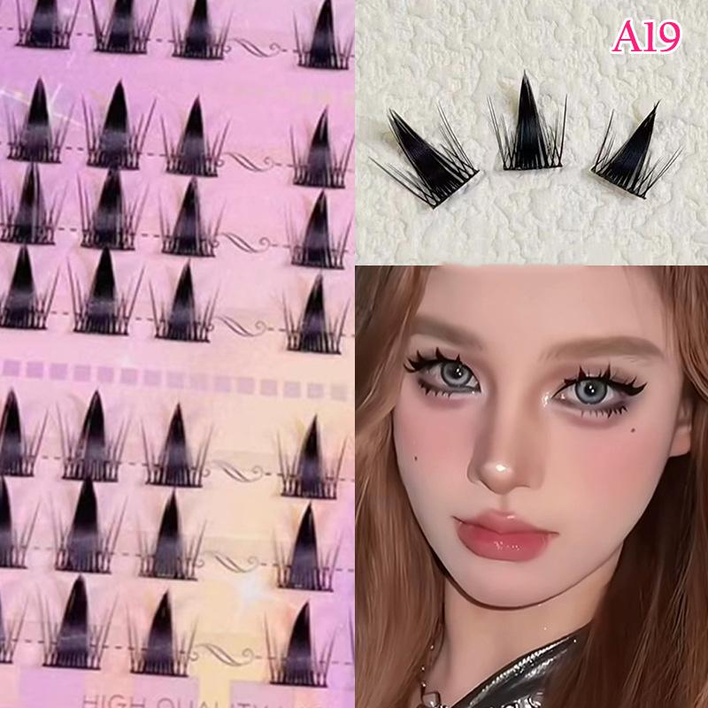 False Eyelashes Natural - New 6‑Row DIY Segmented Manga Cluster