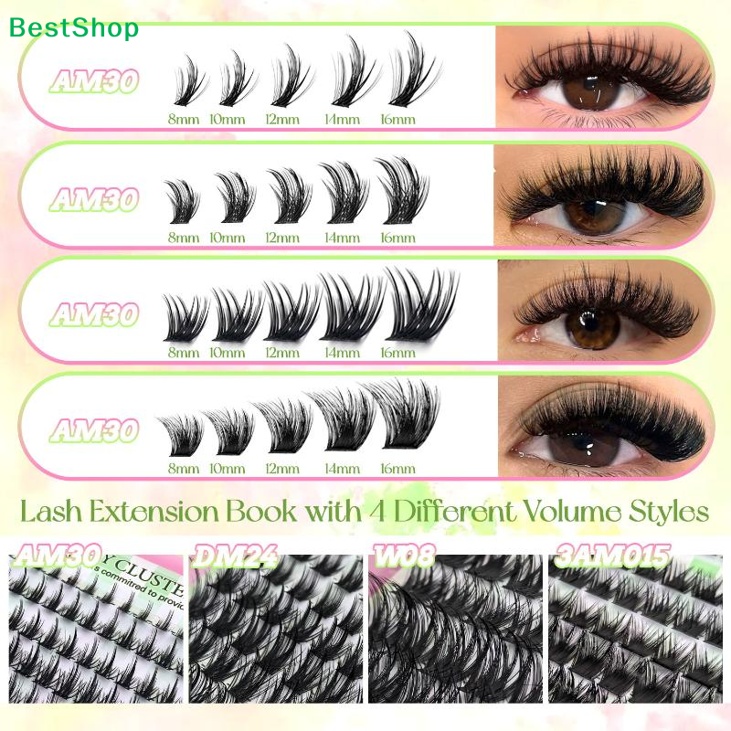 False Eyelashes Natural - ✂640 Clusters 8-16mm Length False Eyelashes