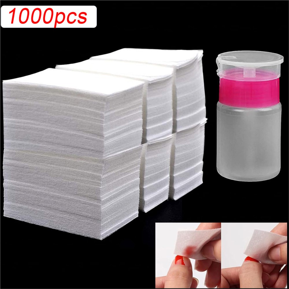Gel Nail Polish - 1000Pcs 100% Nail Cotton Pads &