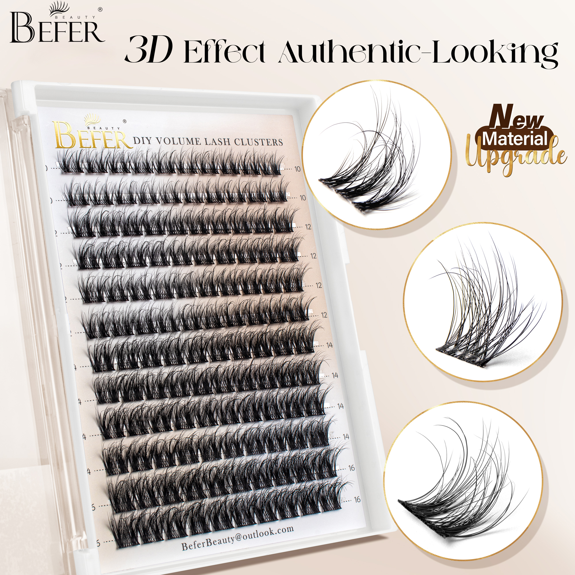 False Eyelashes Natural - Befer Natural Lashes Clusters D Curl