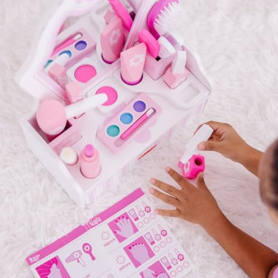 Wooden Beauty Salon Play Set 1 - Beauty Makeup Vanity Set 评论和价格