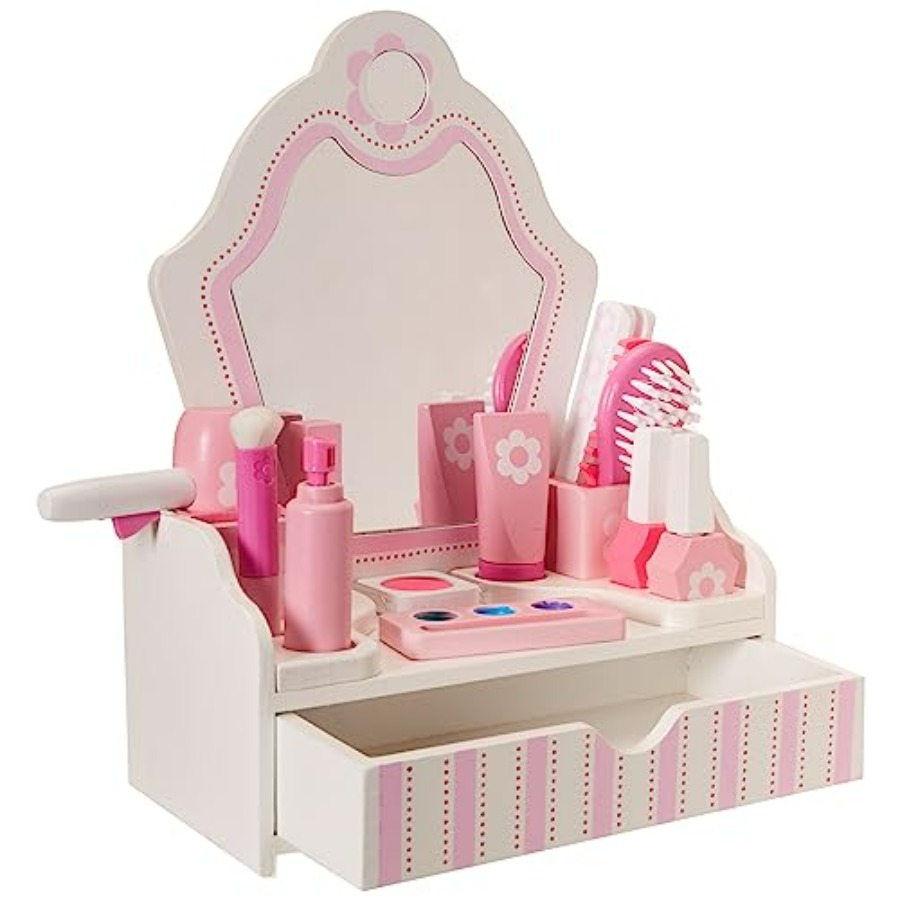 Wooden Beauty Salon Play Set 1 - Beauty Makeup Vanity Set 评论和价格