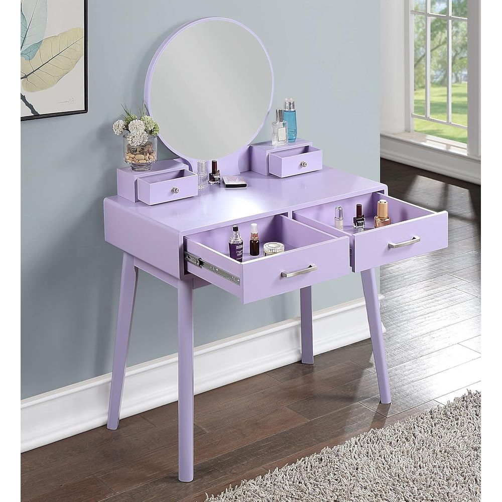 Large Round Mirror Vanity Set  - Beauty Makeup Vanity Set 评论和价格