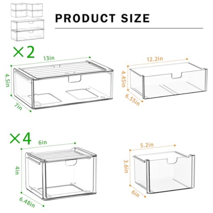 Acrylic Storage Drawers Set of - Beauty Makeup Vanity Set 评论和价格