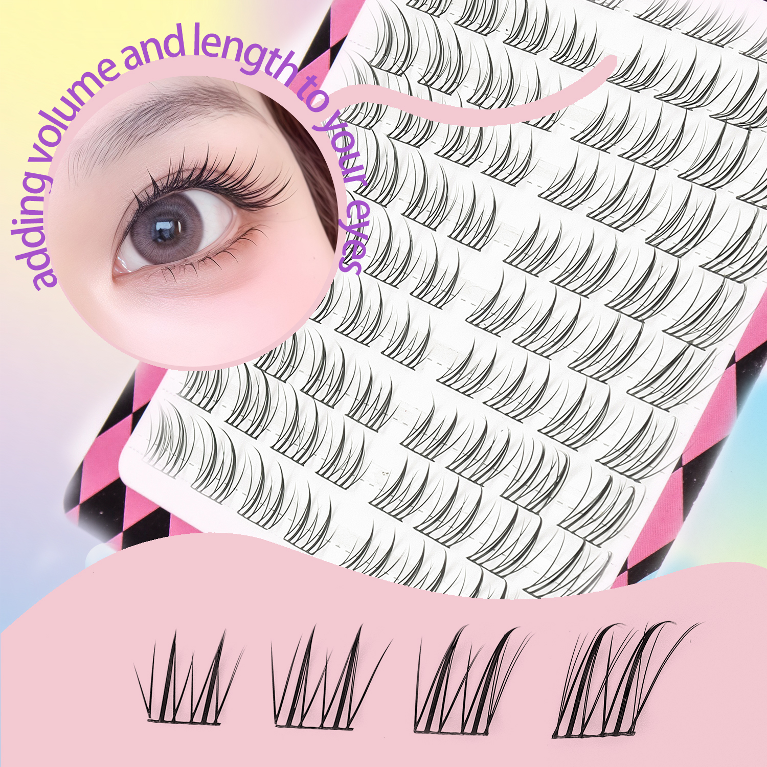 80 Clusters of Fox-Style False - False Eyelashes Natural 评论和价格