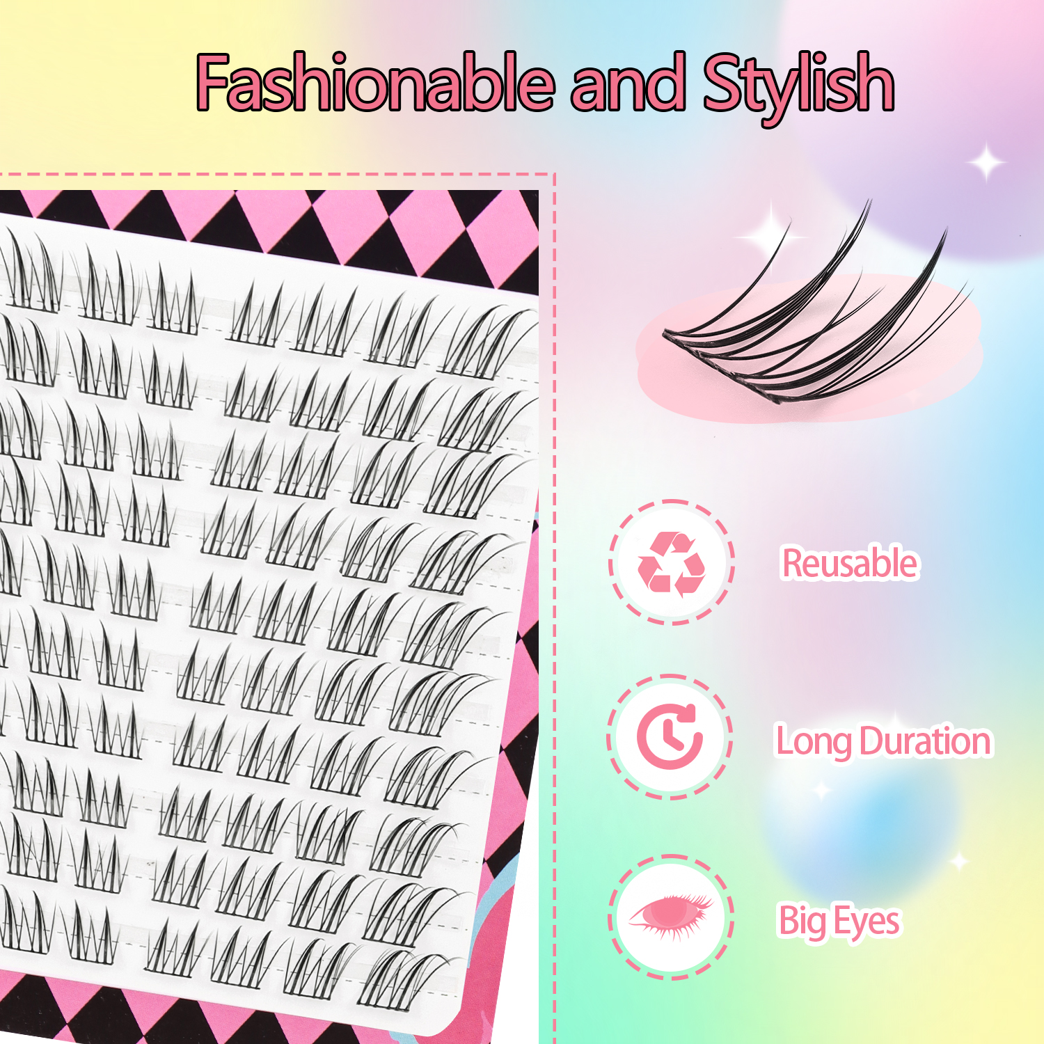 80 Clusters of Fox-Style False - False Eyelashes Natural 评论和价格