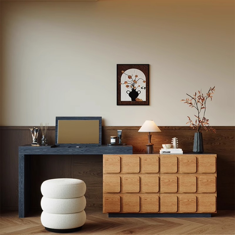 Modern Black Wood Vanity Table - Beauty Makeup Vanity Set 评论和价格