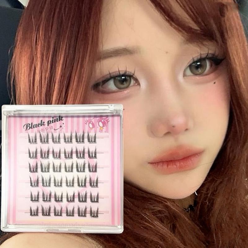 6 Rows Diy Segmented False Eye - False Eyelashes Natural 评论和价格