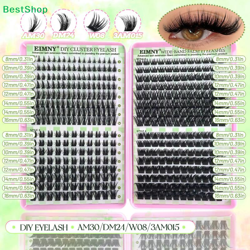 ✂640 Clusters 8-16mm Length Fa - False Eyelashes Natural 评论和价格