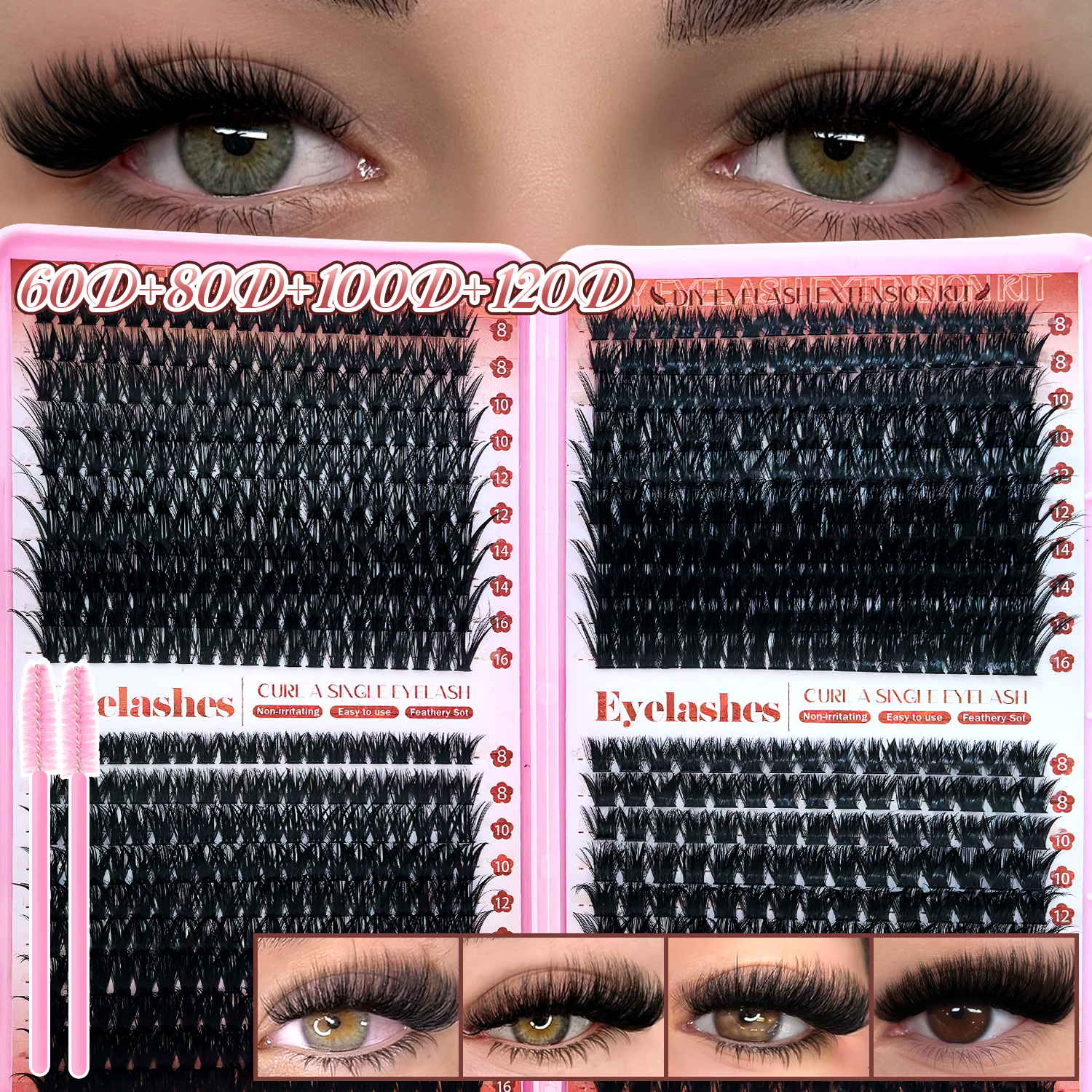 D Curl Eyelashes Clusters Begi - Beauty Makeup Book 评论和价格