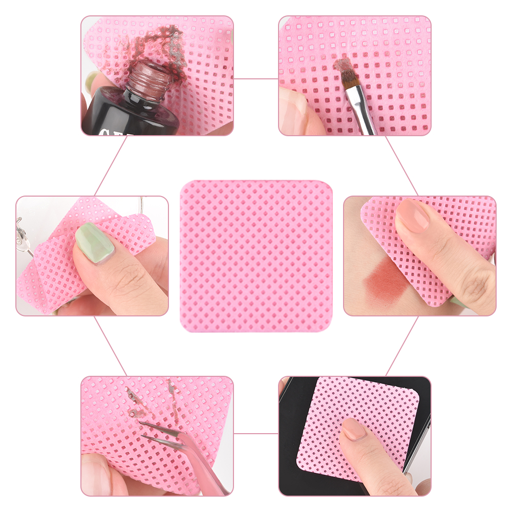 175/200Pcs Pink Lint-Free Nail - Gel Nail Polish 评论和价格