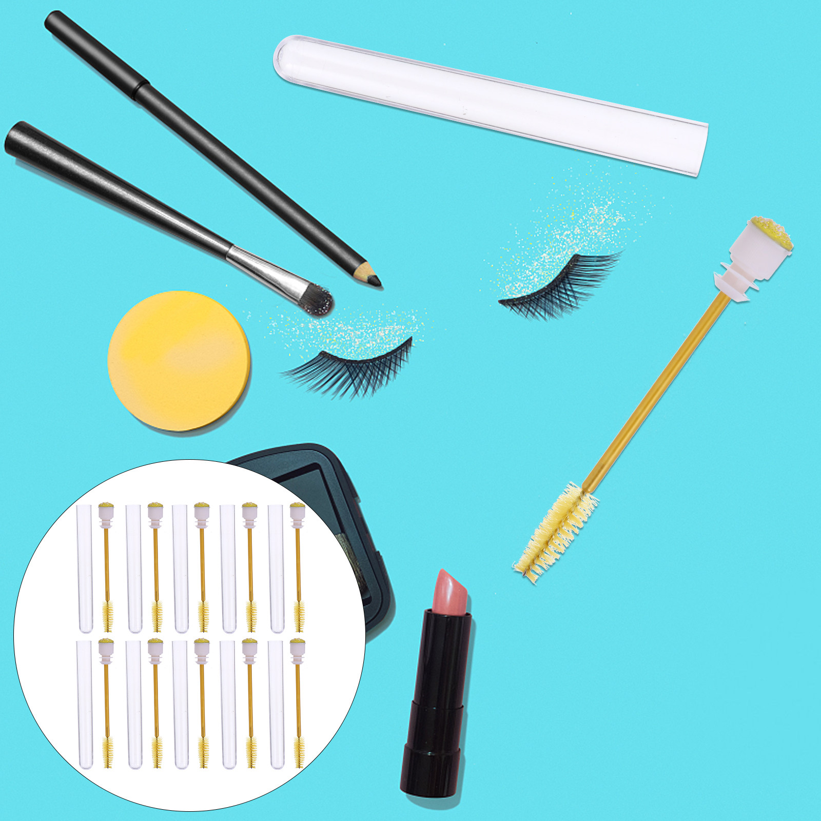 20Pcs Eyelash Brush Tubes ABS  - Beauty Makeup Youtube 评论和价格
