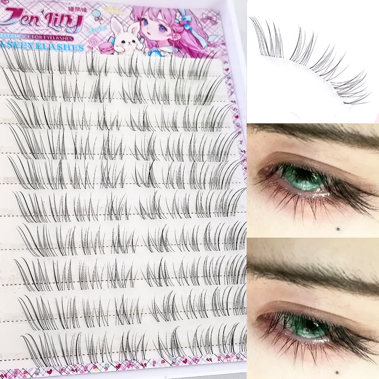 80PCS Little Milk Fox Glue-Fre - False Eyelashes Natural 评论和价格
