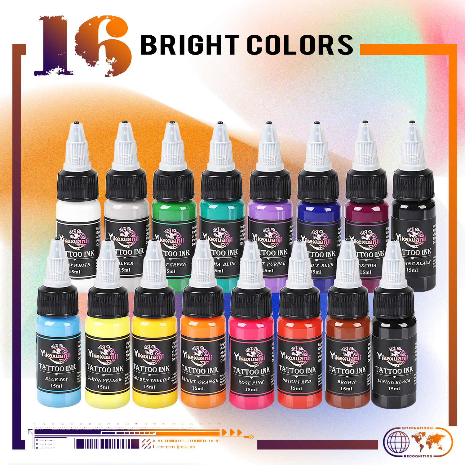 .51oz 16colors Tattoo Ink Pigm - Beauty Makeup Kit Box 评论和价格