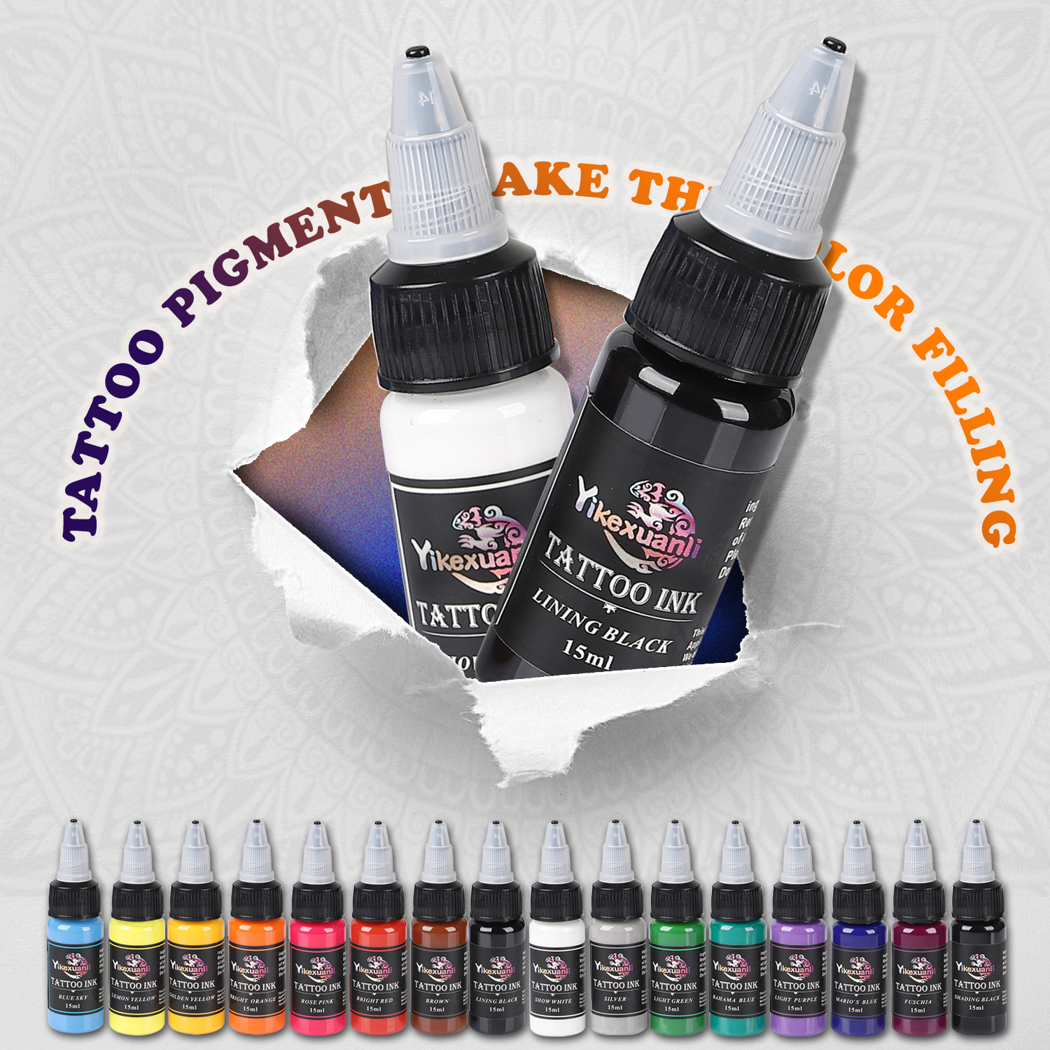 .51oz 16colors Tattoo Ink Pigm - Beauty Makeup Kit Box 评论和价格