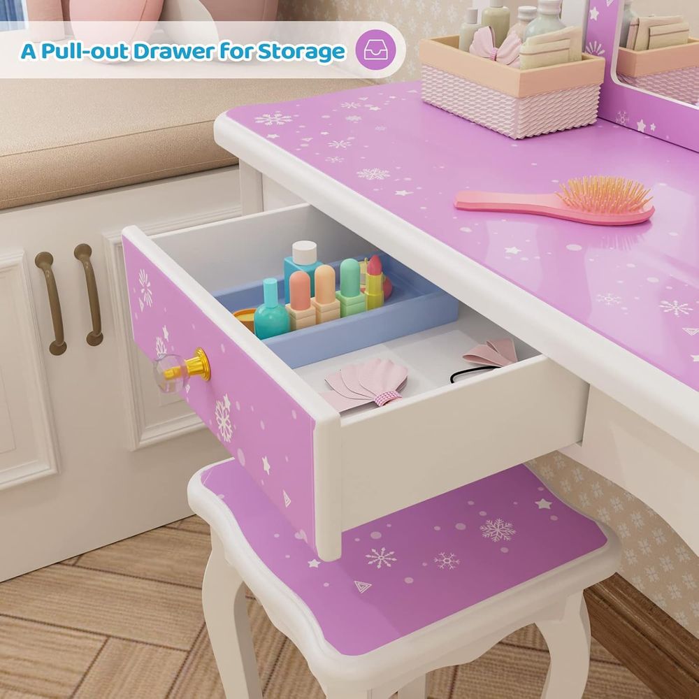 Children's Wooden Vanity Makeu - Beauty Makeup Vanity Set 评论和价格