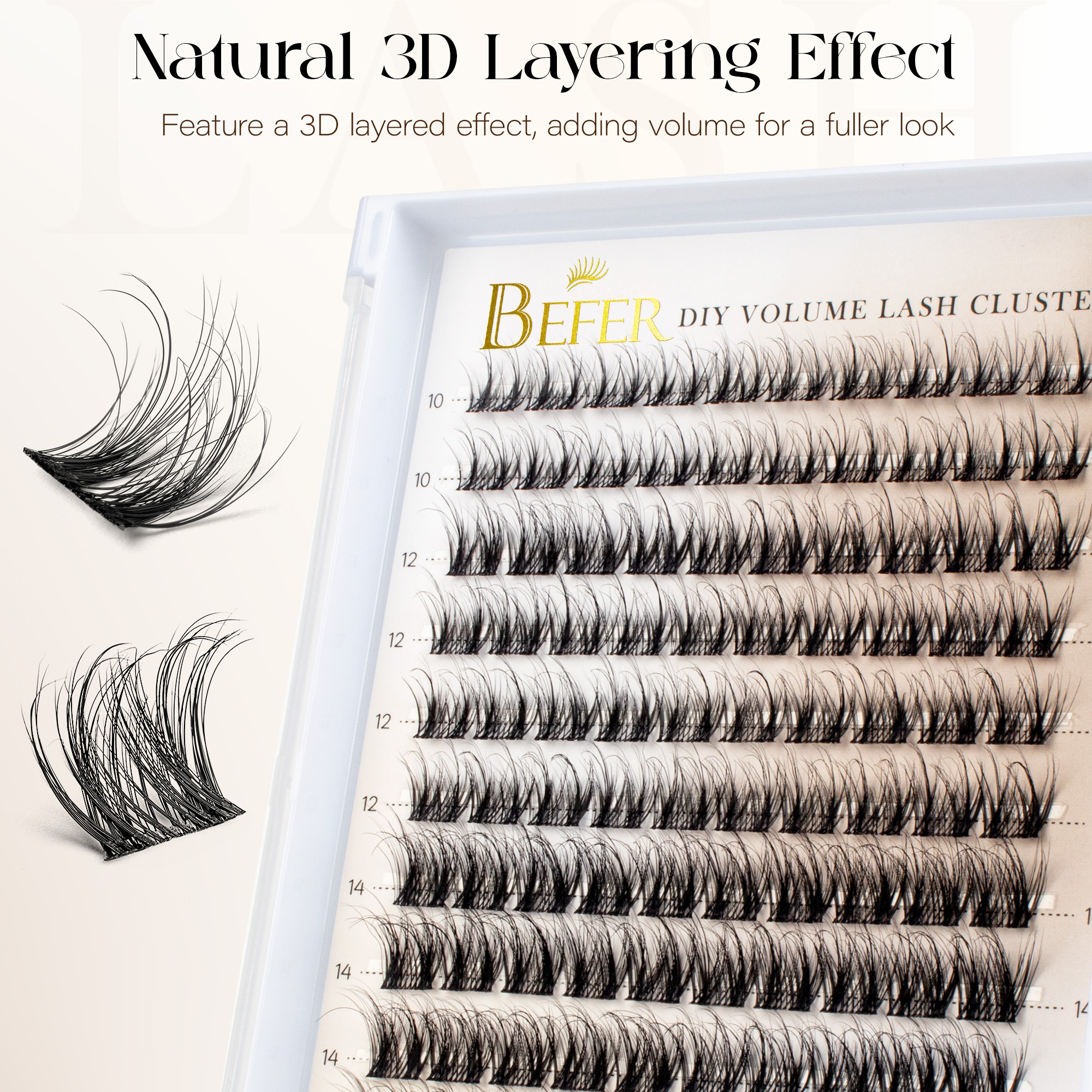 Befer Natural Lashes Clusters  - False Eyelashes Natural 评论和价格