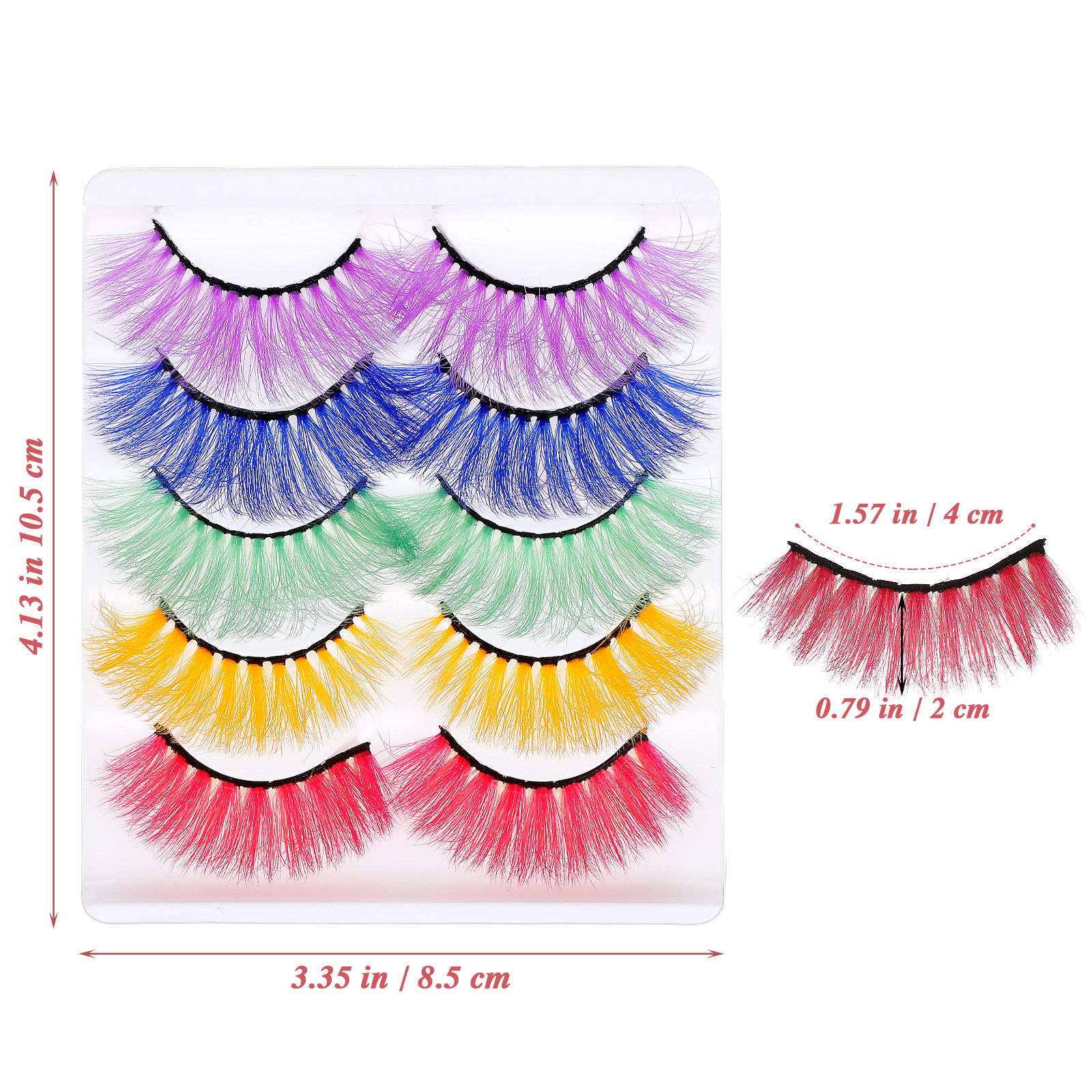 5Pairs Vibrant Colorful False  - Beauty Without Makeup 评论和价格